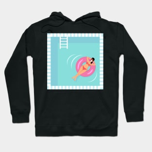 Girl floating on rubber ring Hoodie